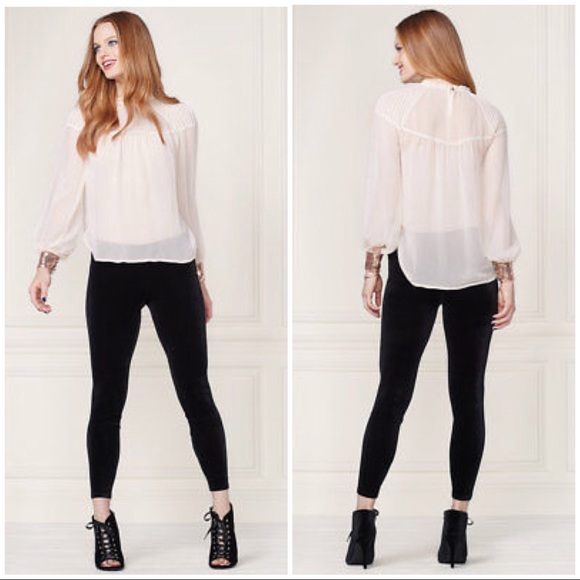 LC LAUREN CONRAD RUNWAY COLLECTION Leggings Velvet Black Size M L - Picture 2 of 5